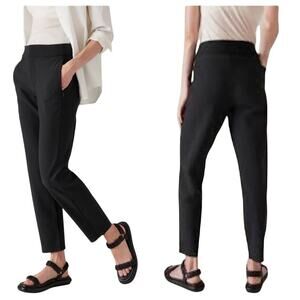 Athleta Stellar Trouser Pant Womens Size 4 in Black Travel Casual Office EUC